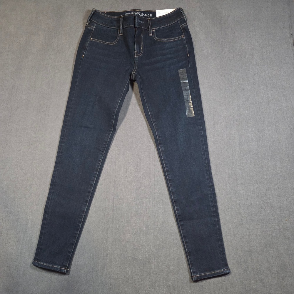 American Eagle Jegging Womens 2 Short Blue Super Stretch X4 True Rinse Low Rise